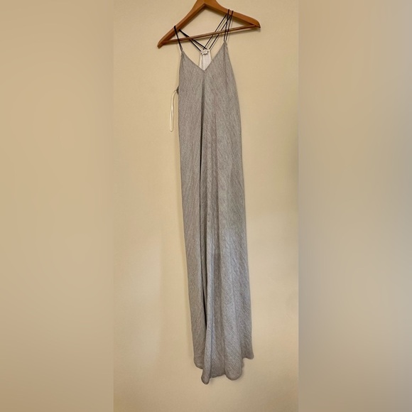 Gray & White Striped Sleeveless Maxi Dress – Size Small - Picture 1 of 6